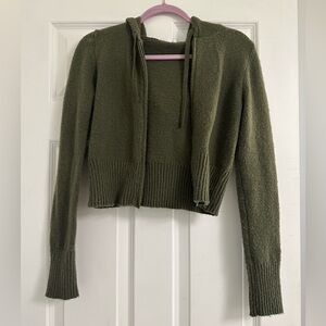 Olive Green Hooded Sweater